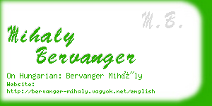 mihaly bervanger business card